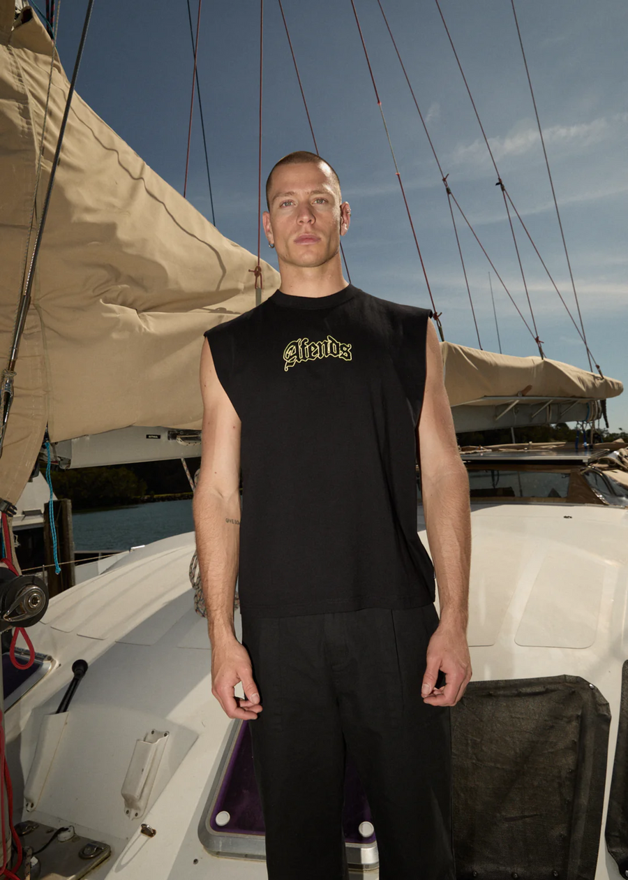 Afends Home Recycled Sleeveless Tee - Black