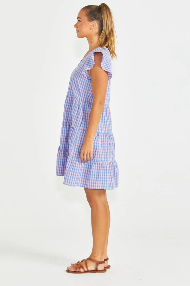 Sass Phillipa Dress - Blue/Pink Gingham