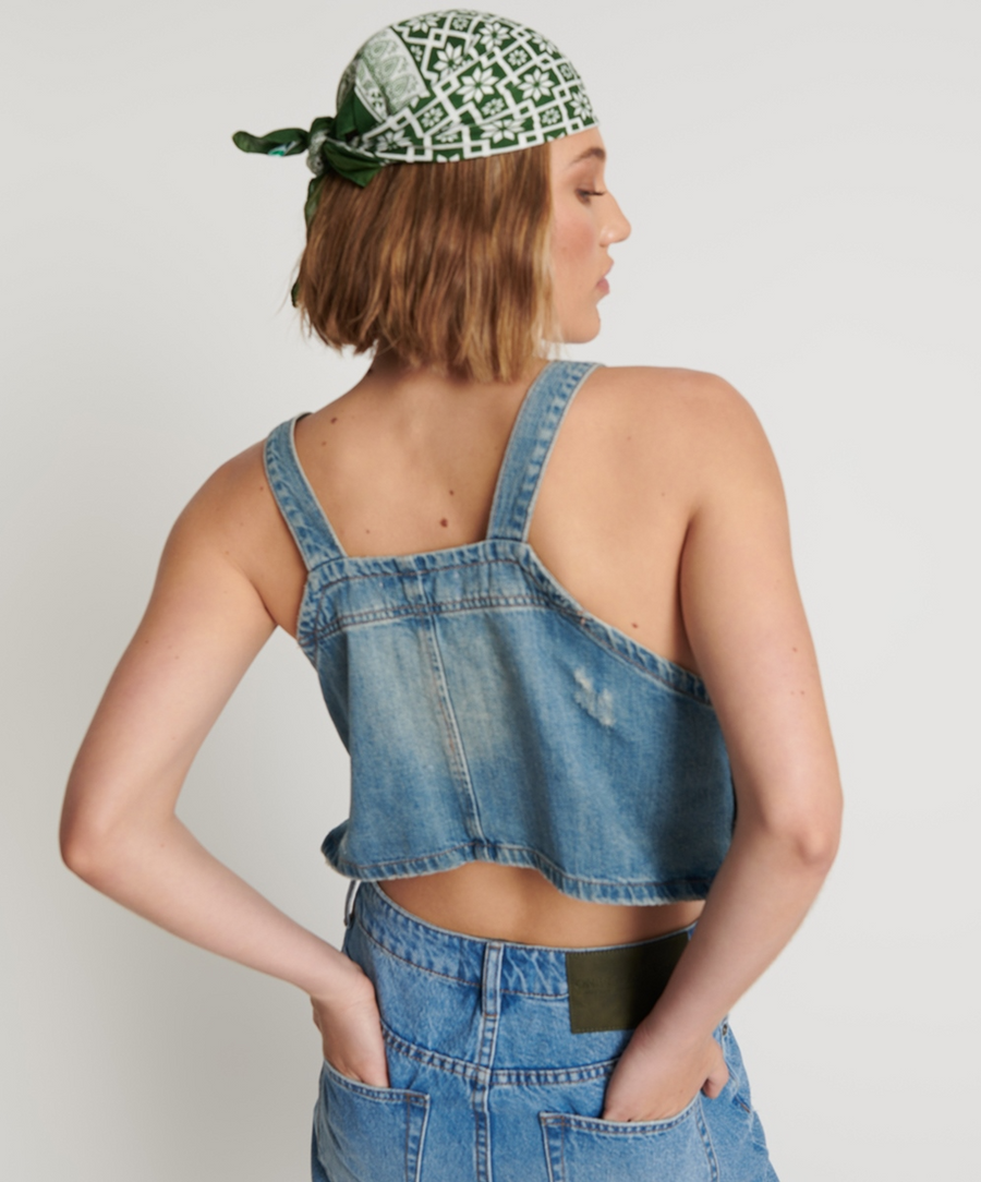 One Teaspoon Denim Pinafore Top/ Pacifica