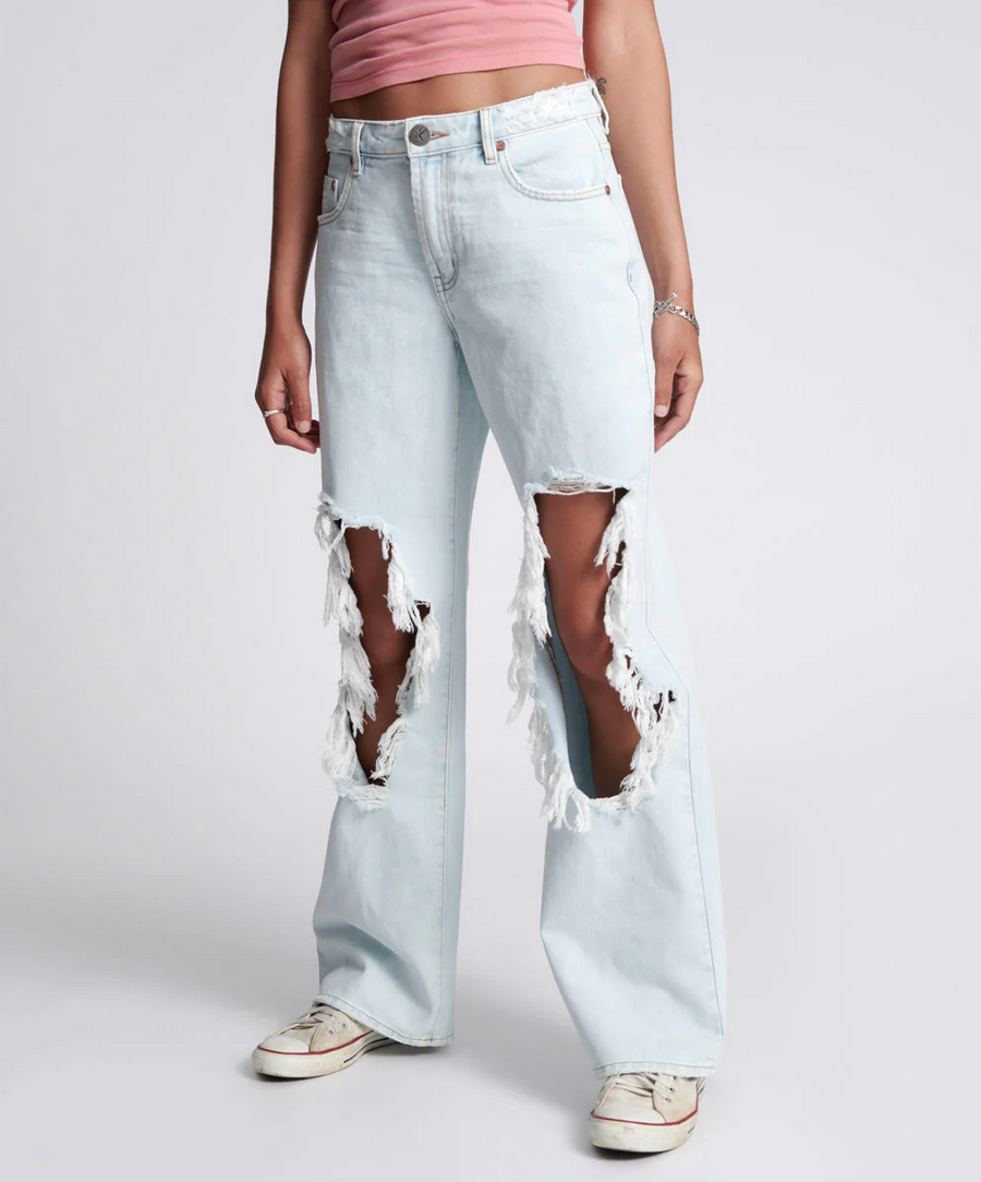 One Teaspoon Jackson Utility Mid Waist Wide Leg Jeans - Le Surf