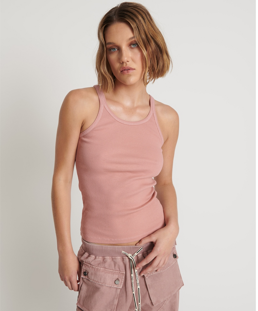 One  Teaspoon Blush Ribbed Tank Top - Blush