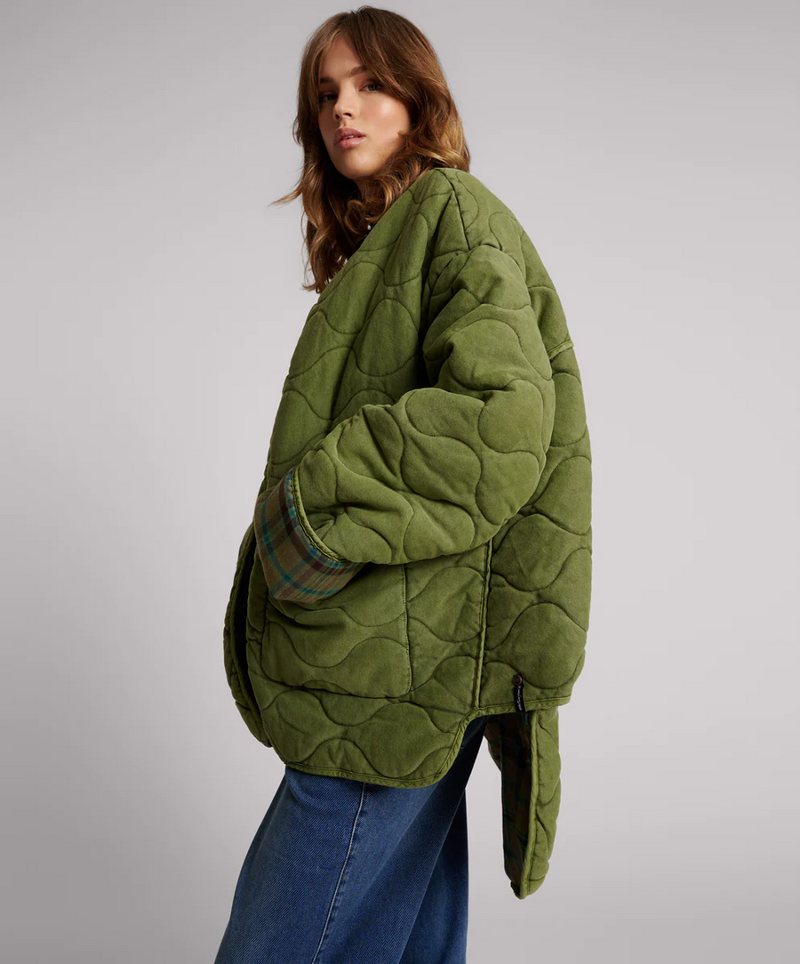 One  Teaspoon Canvas Quilted Flannel Jacket - Khaki