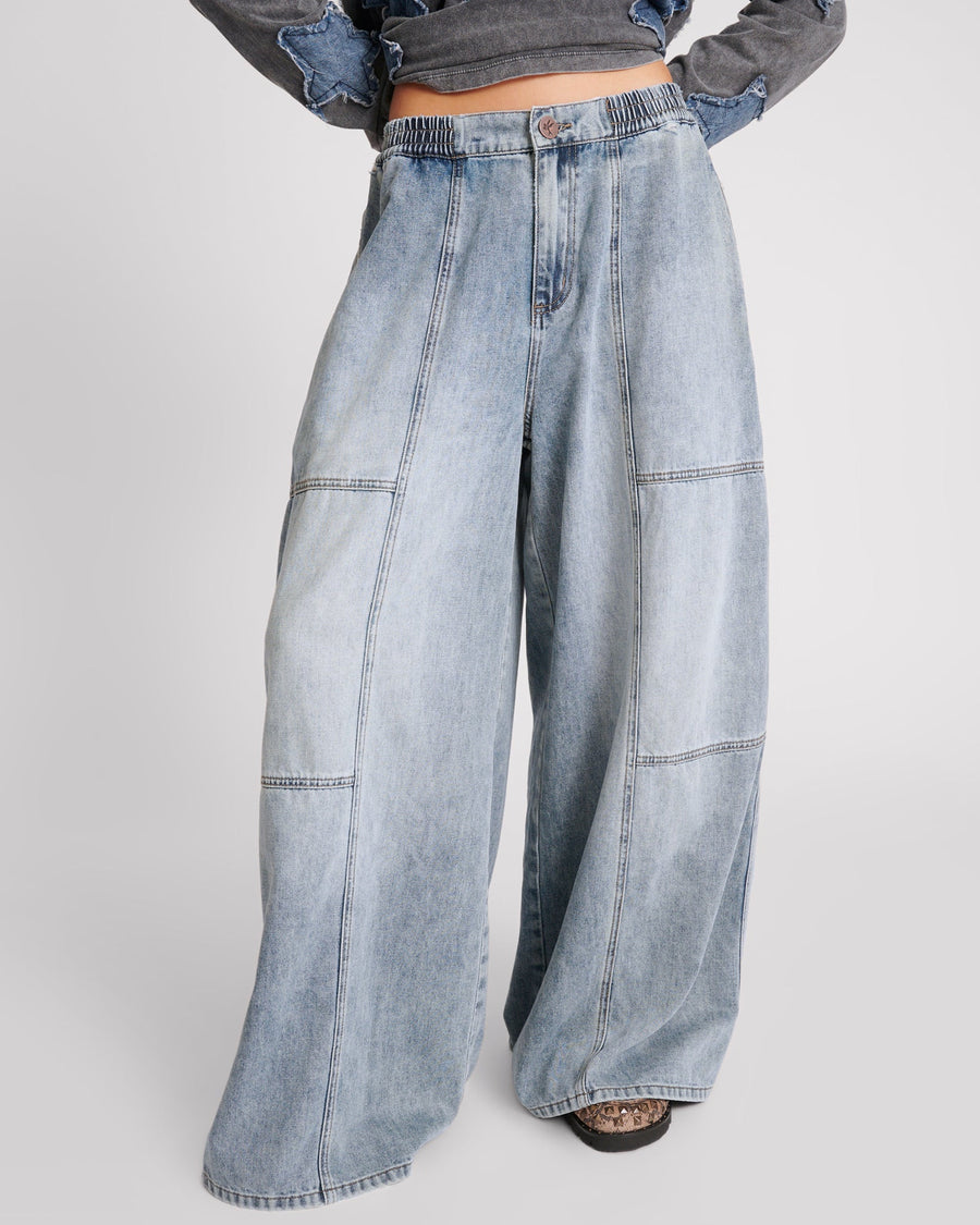 One Teaspoon Denim Palazzo Pants - Blue Blossom