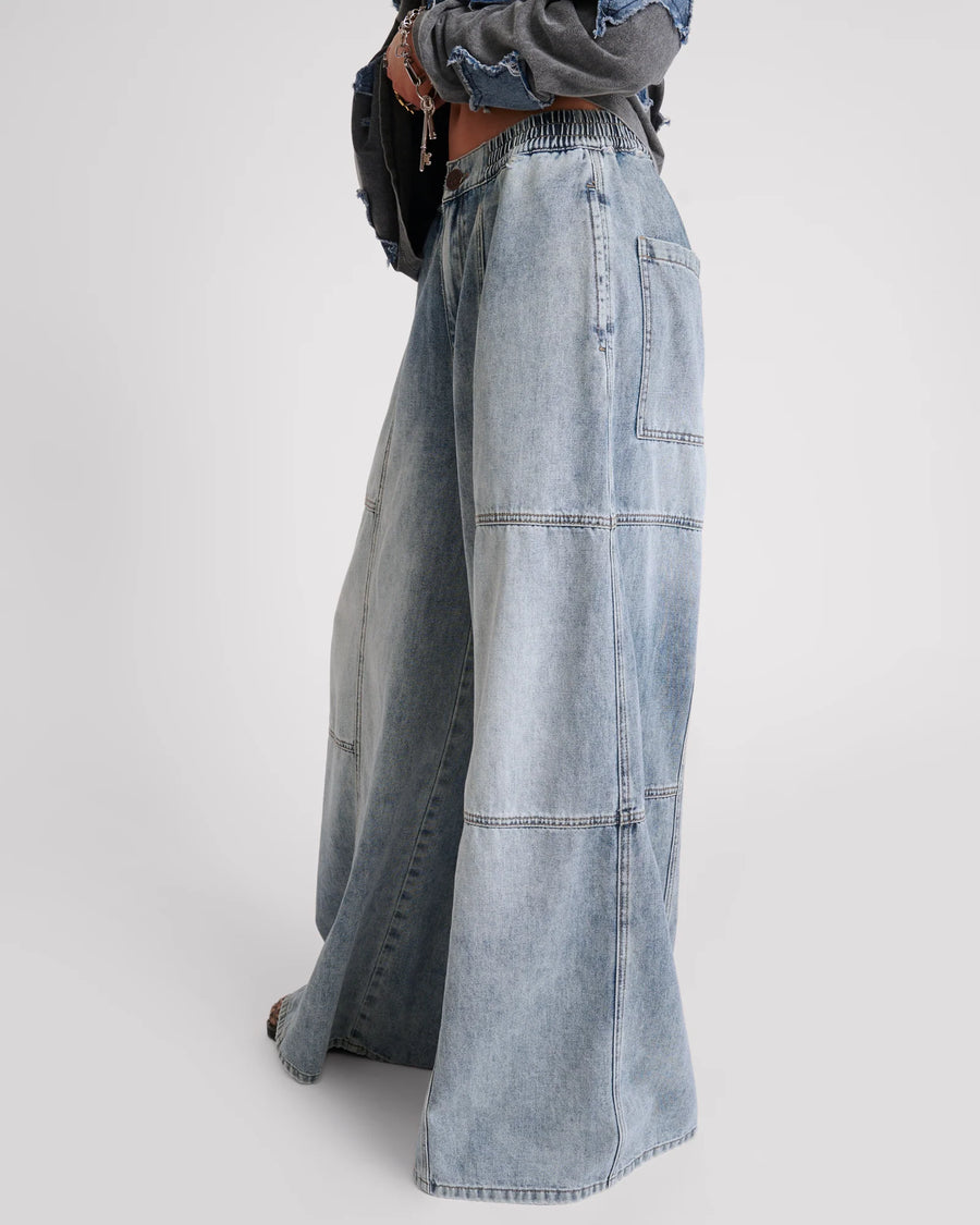 One Teaspoon Denim Palazzo Pants - Blue Blossom