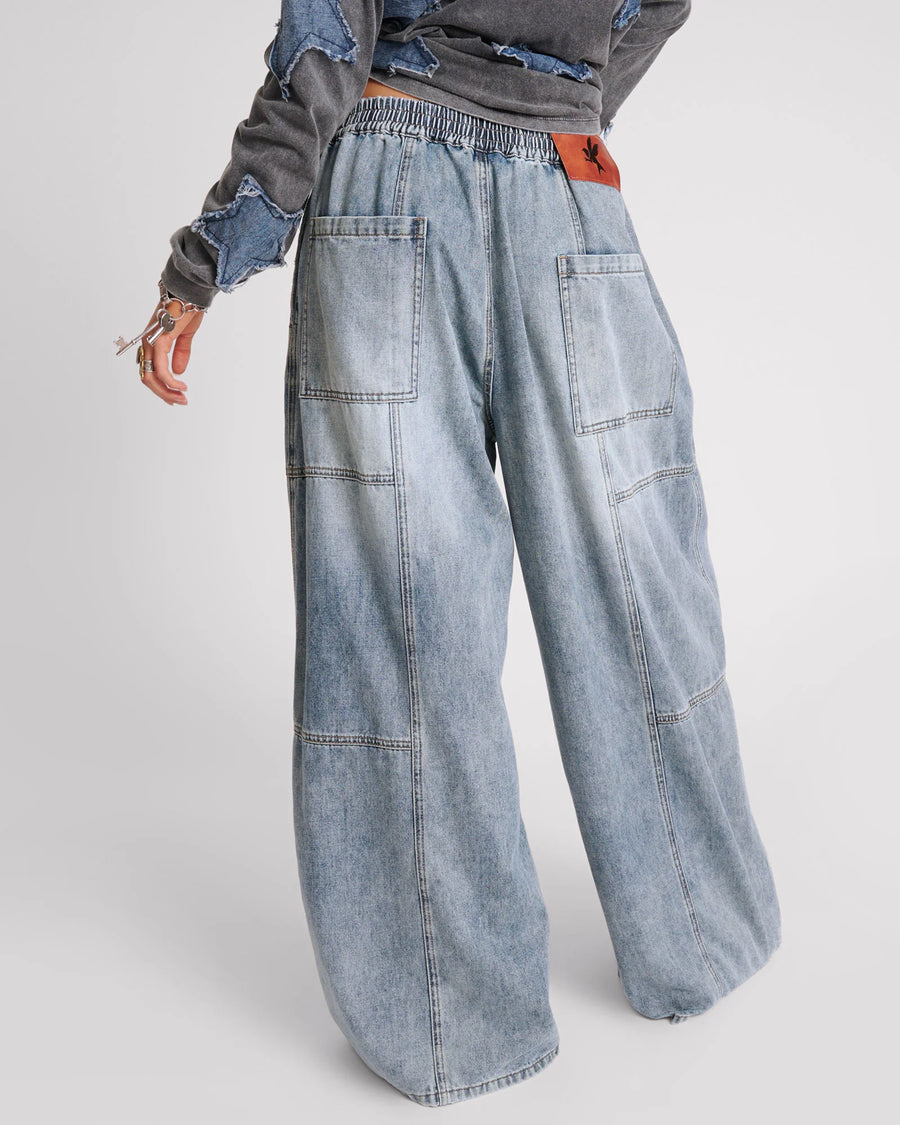 One Teaspoon Denim Palazzo Pants - Blue Blossom