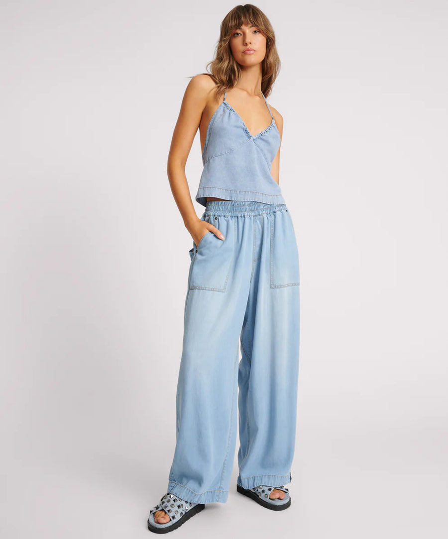 One Teaspoon Soft Blue Tencel Parachute Pants