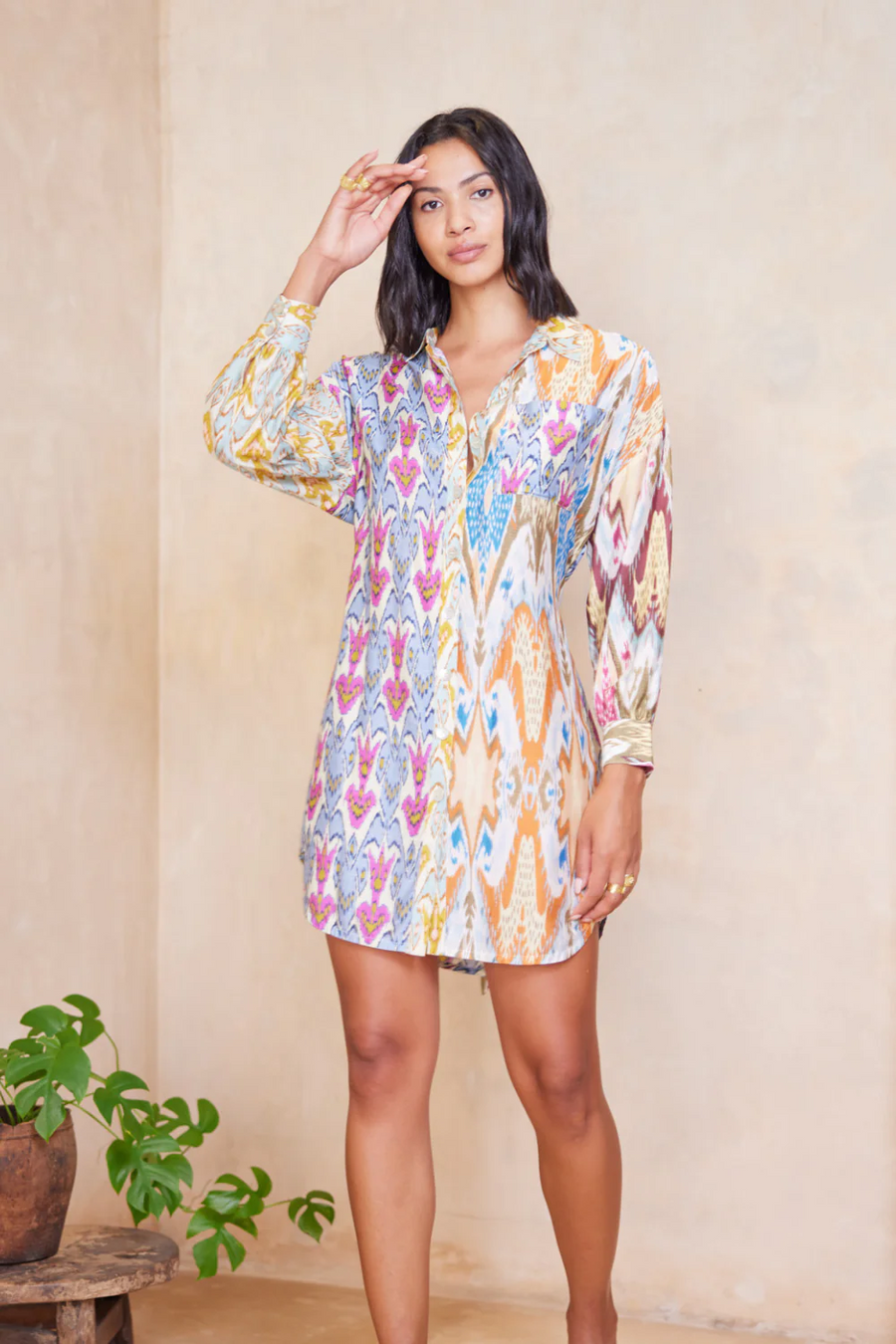 Tigerlily Alita Roxana Mini Dress - Aquarius Patchwork