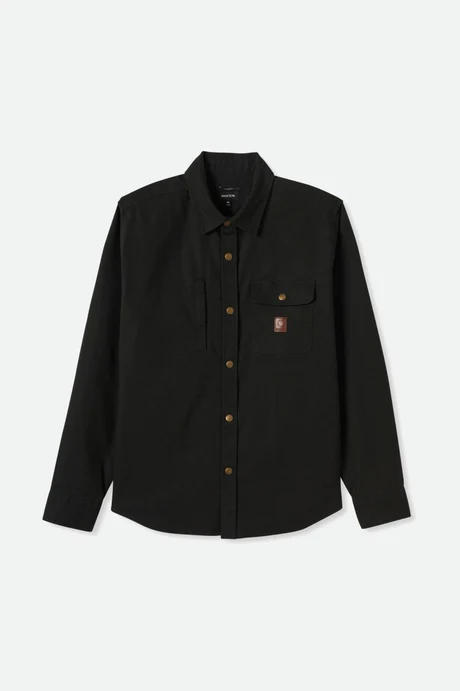 Brixton  Builders  Overshirt  - Washed Black