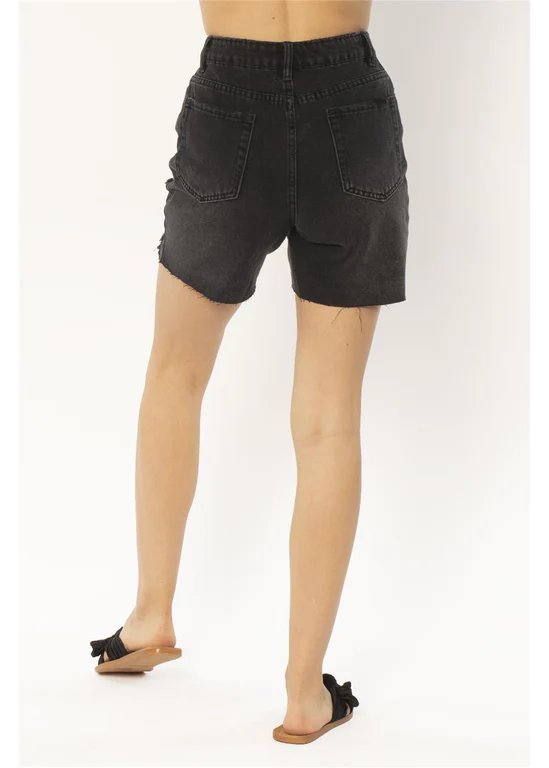 Amuse Society Bella WVN Denim Short - Black Fade