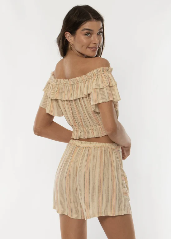 Amuse Society Sierra Off Shoulder Woven - Wheat