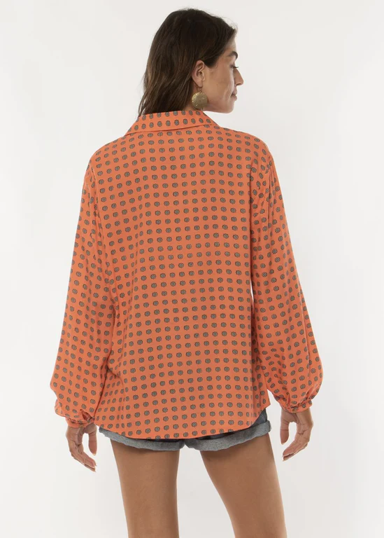 Amuse Society Tricia LS Woven Shirt -  Afterglow