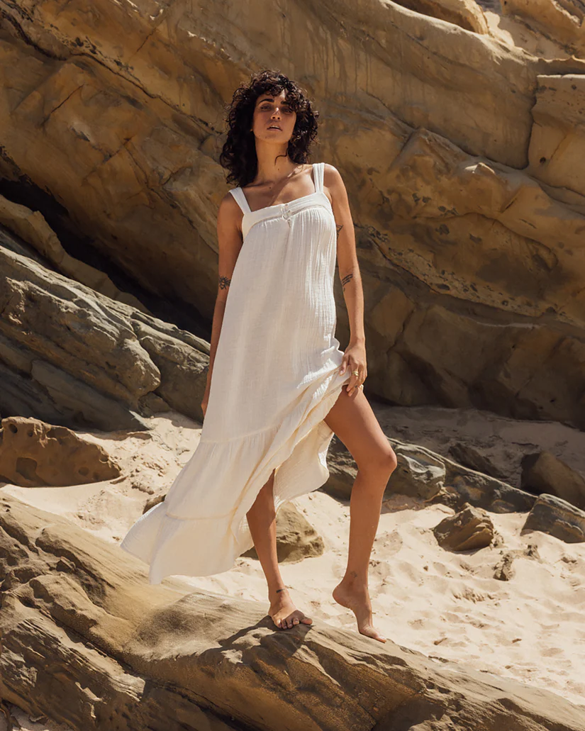 Billabong  Summers End Maxi  Dress - White Cap