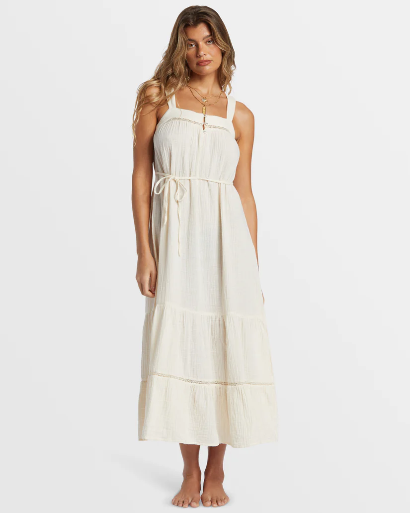 Billabong  Summers End Maxi  Dress - White Cap