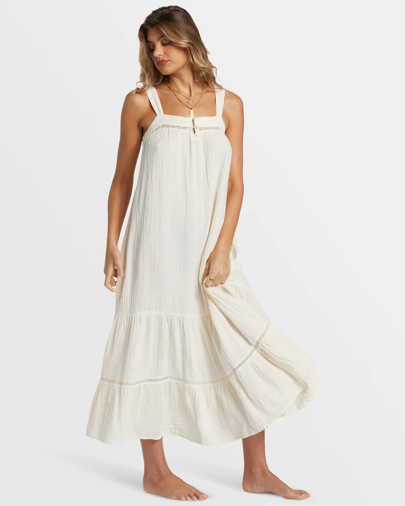 Billabong  Summers End Maxi  Dress - White Cap