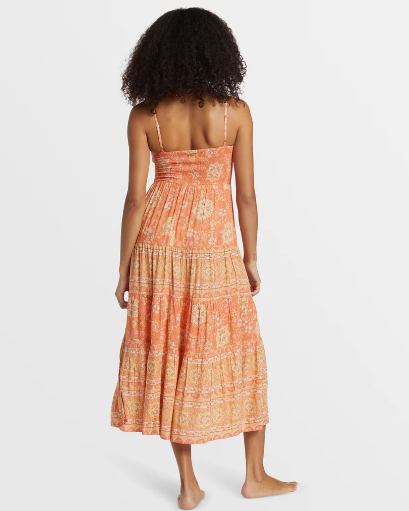 Billabong Dream Space Midi Dress - Sweet Papaya