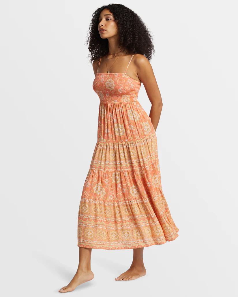 Billabong Dream Space Midi Dress - Sweet Papaya