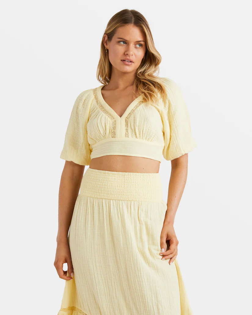 Billabong In Palms Top - Retro Yellow