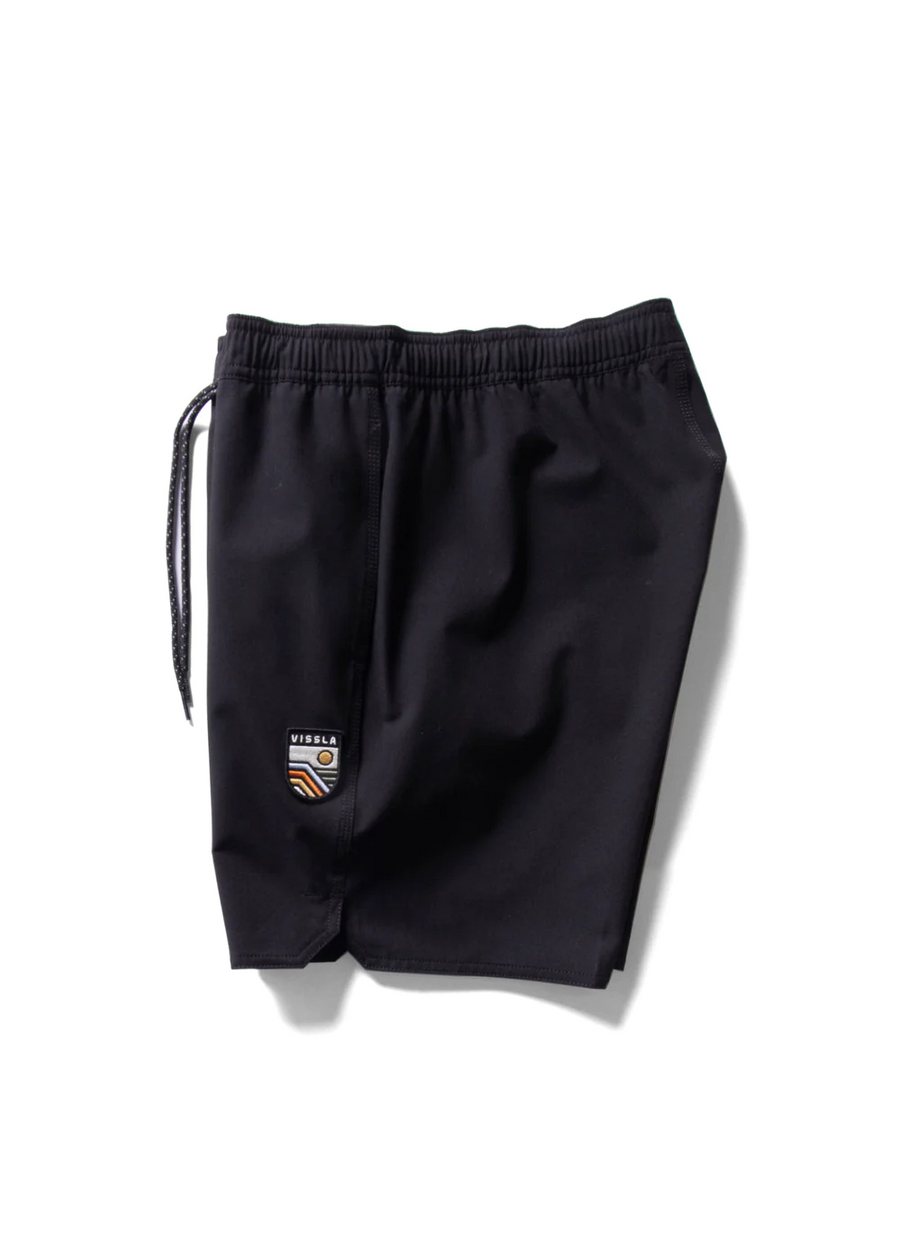 Vissla Solid Set 16'' Boys Ecolastic  Boardshorts  - Black