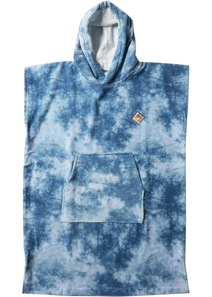 Vissla Boys Changing Towel Poncho  - Blue Tie Dye