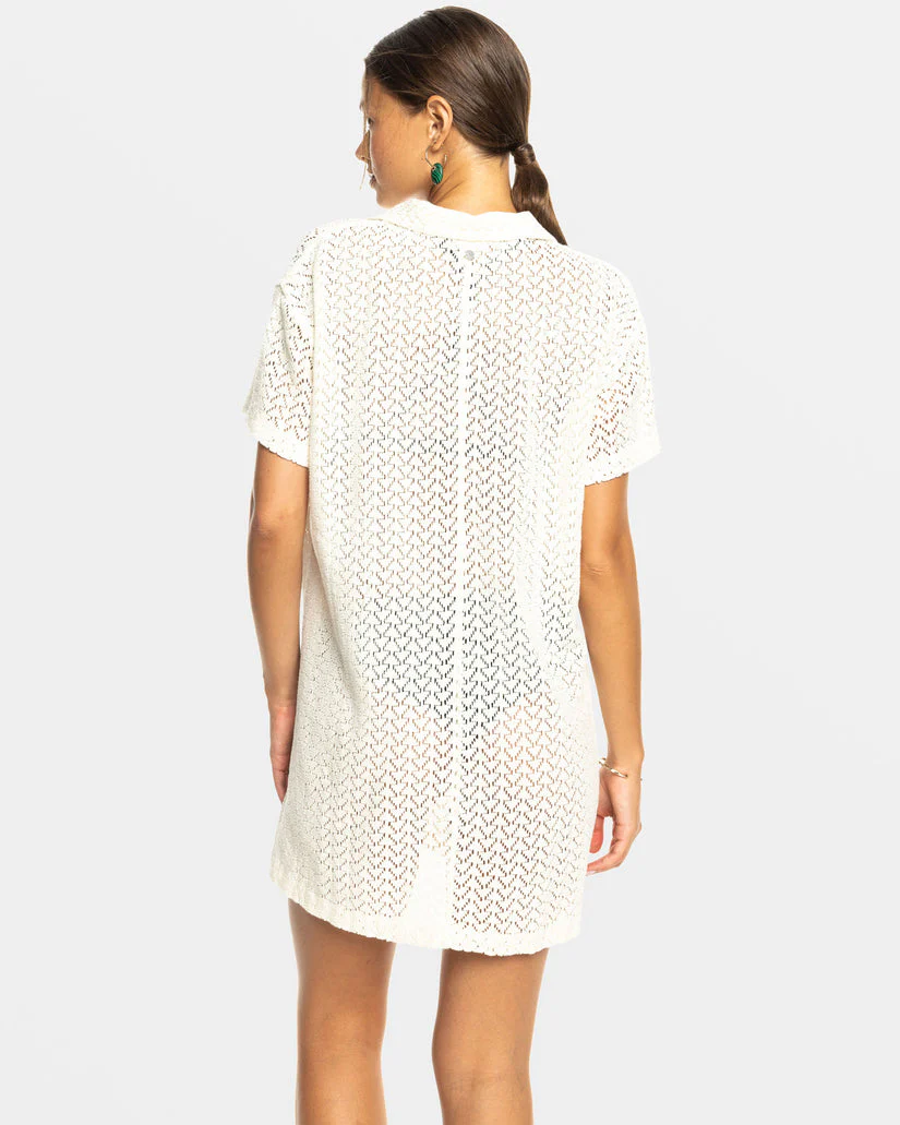 Roxy Dalia Beach Coverup Shirt - Egret