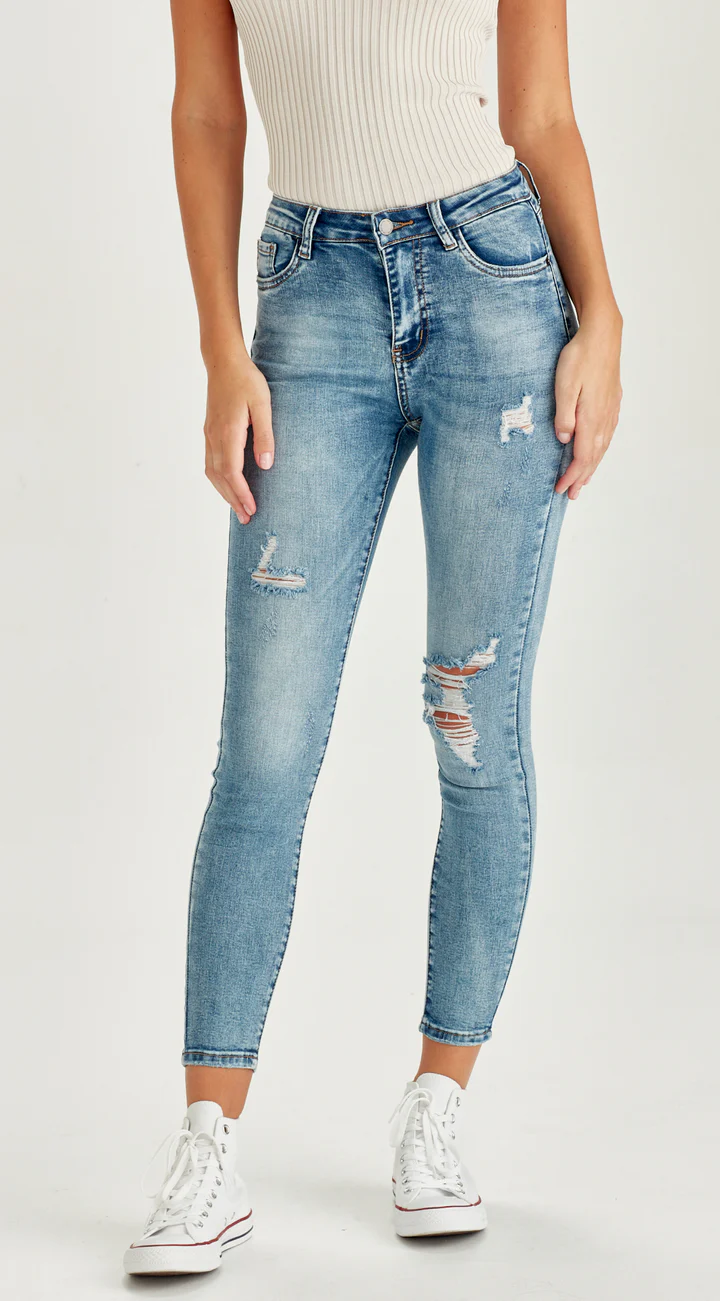 Junkfood Jeans Grace with Rips - Black