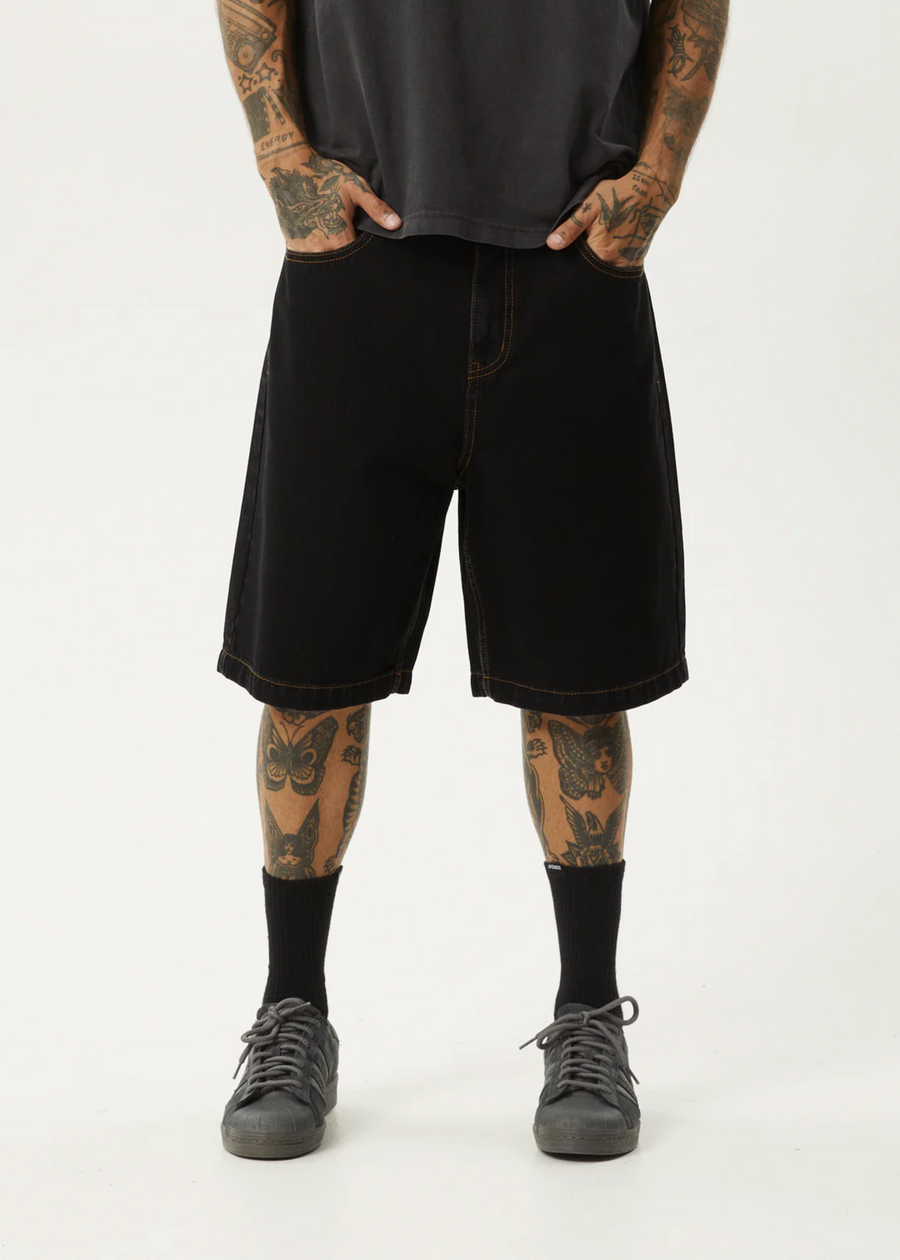 Afends Lil C Baggy  Fit Short 22 Inch - Washed Black