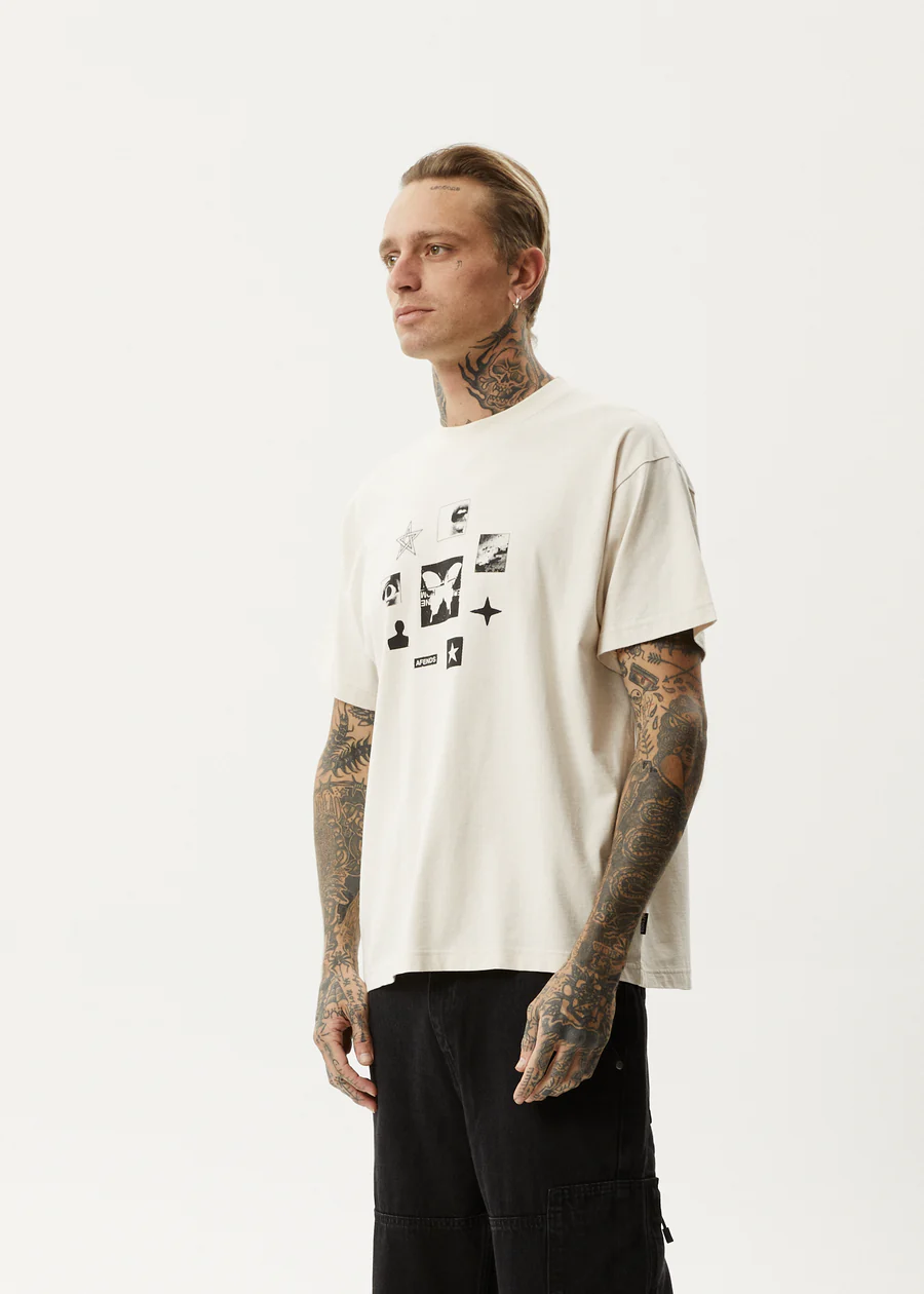 Afends Disorder Boxy Tee - Moonbeam