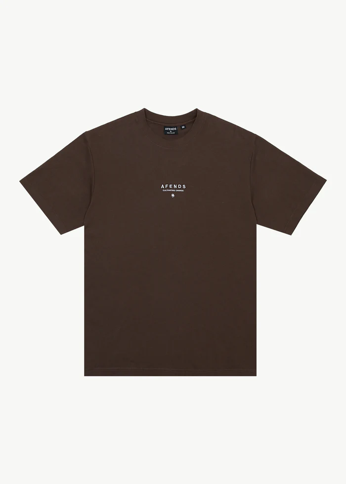 Afends Space Recycled Retro Fit  Tee - Coffee