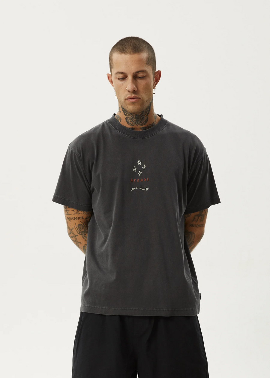 Afends Star Recycled  Boxy Fit Tee - Stone Black