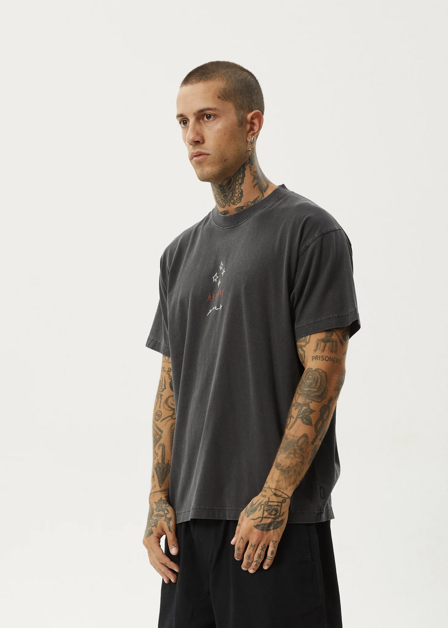 Afends Star Recycled  Boxy Fit Tee - Stone Black