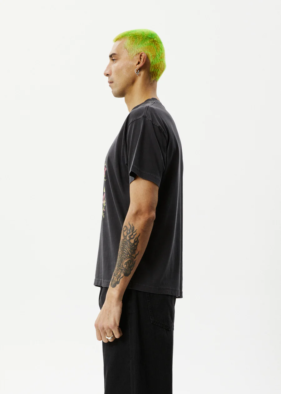 Afends Microdose  Recycled Boxy Fit Tee - Stone Black