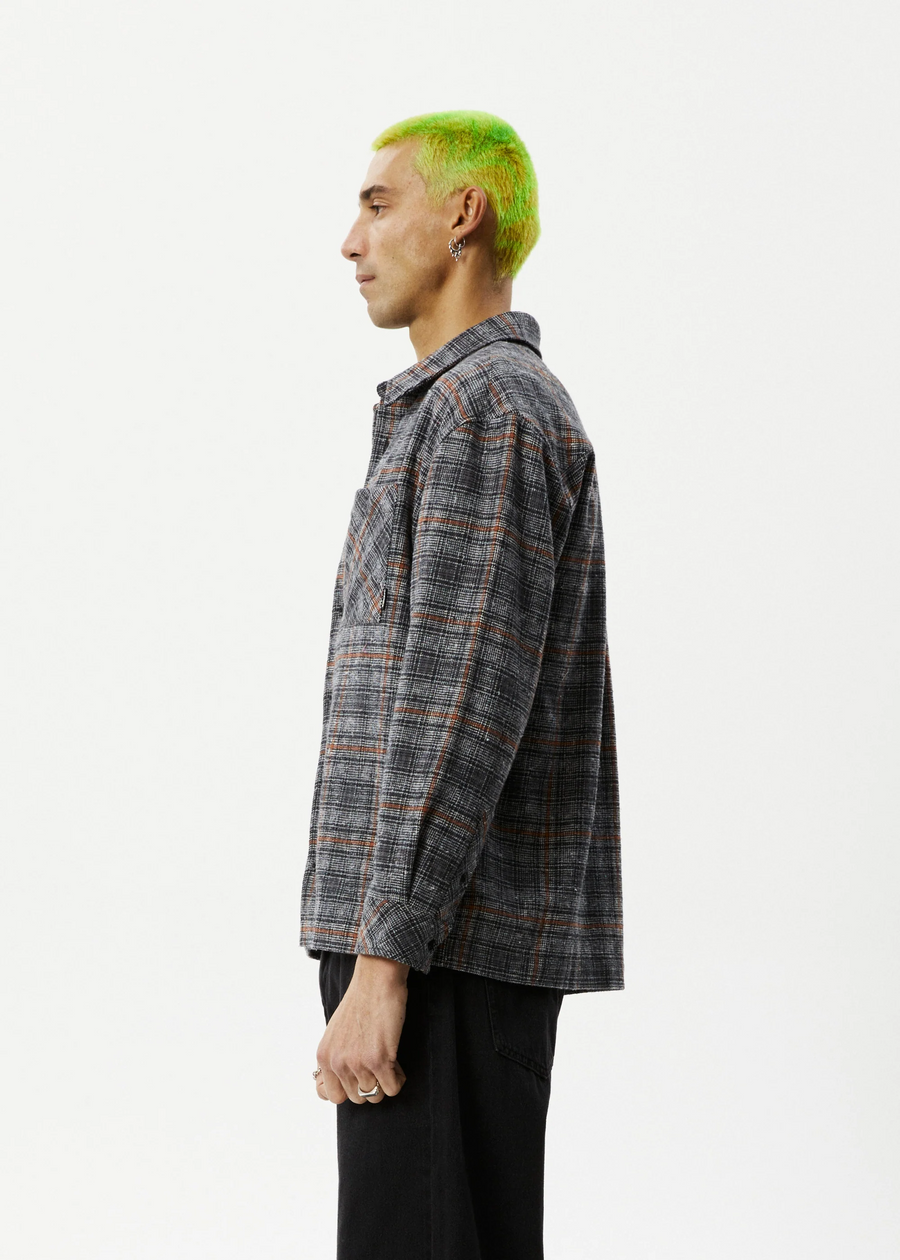 Afends Position Flannel Shirt - Black