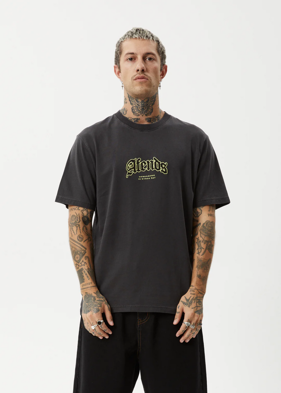 Afends Home  Recycled Retro Fit Tee  - Stone Black