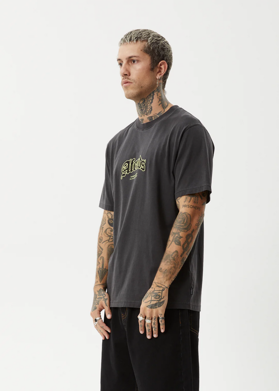 Afends Home  Recycled Retro Fit Tee  - Stone Black