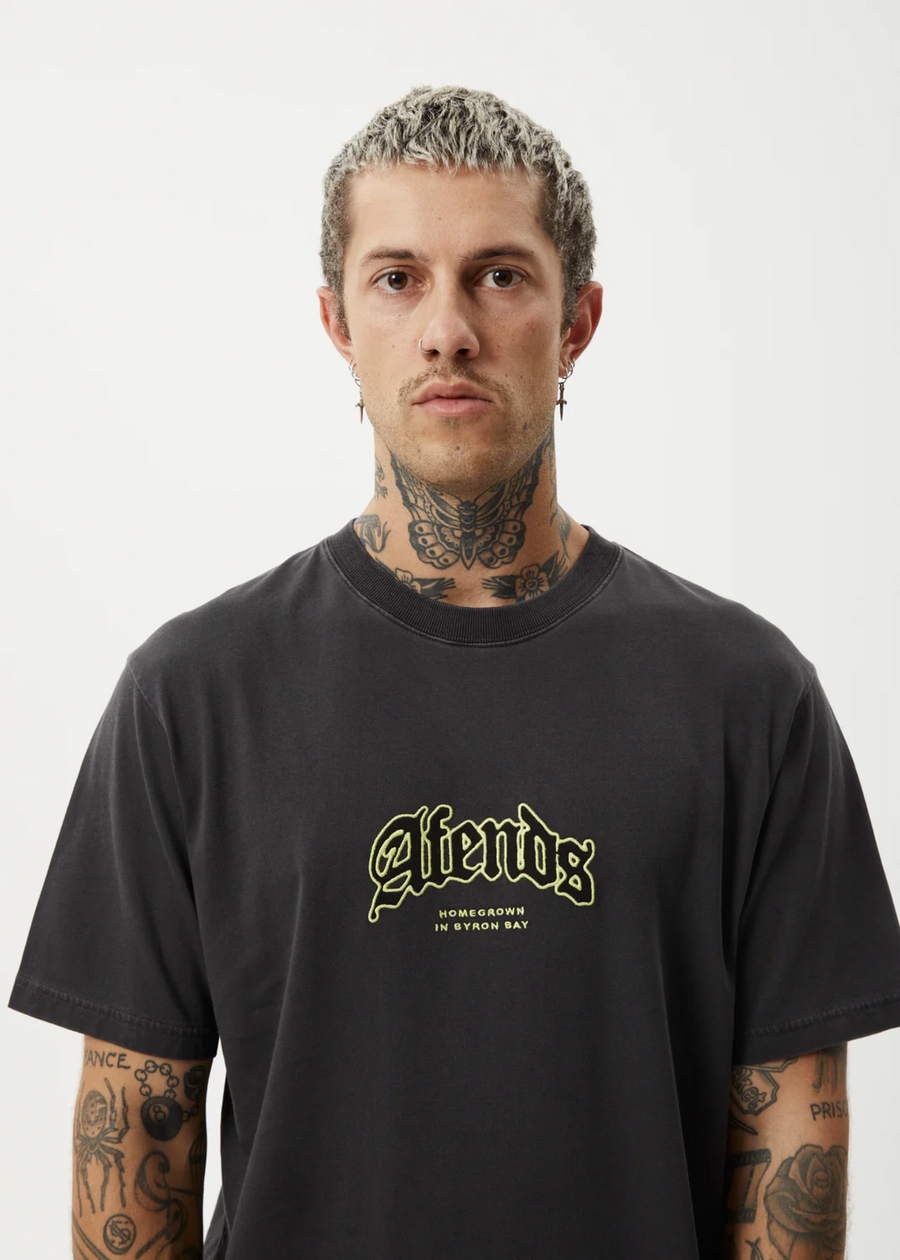 Afends Home  Recycled Retro Fit Tee  - Stone Black