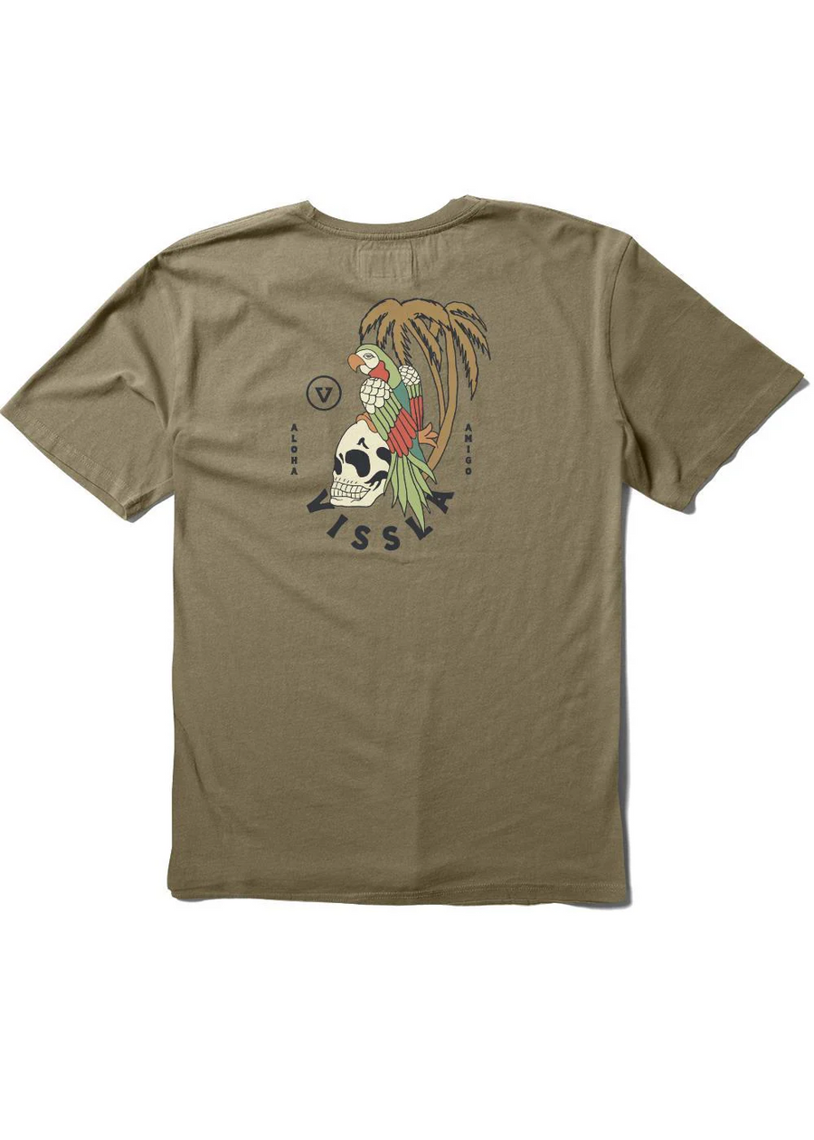 Vissla Parrodise Organic Blend  SS Tee - Dark Khaki