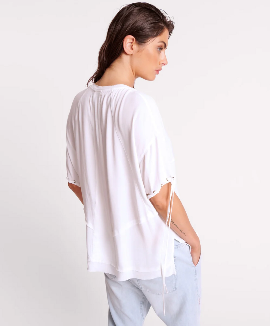 One Teaspoon White Laced Charleston Panel Tee - Ivory