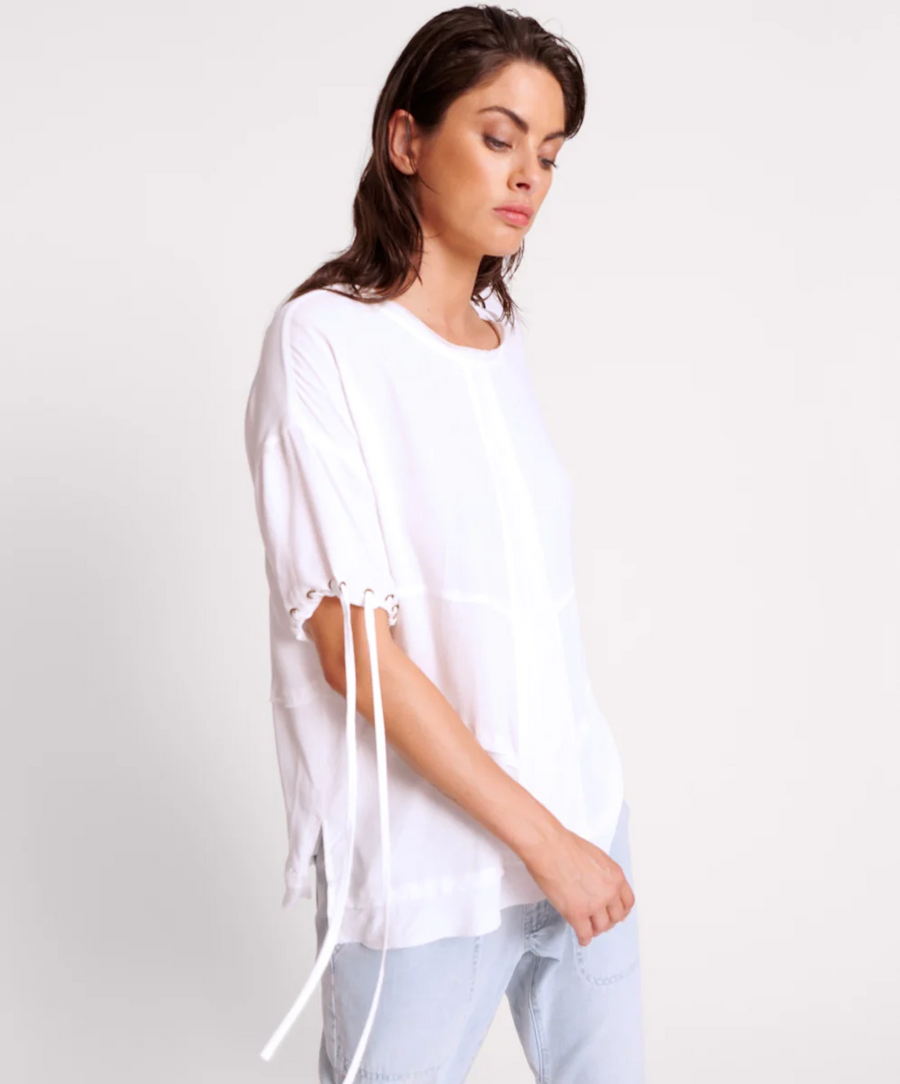 One Teaspoon White Laced Charleston Panel Tee - Ivory