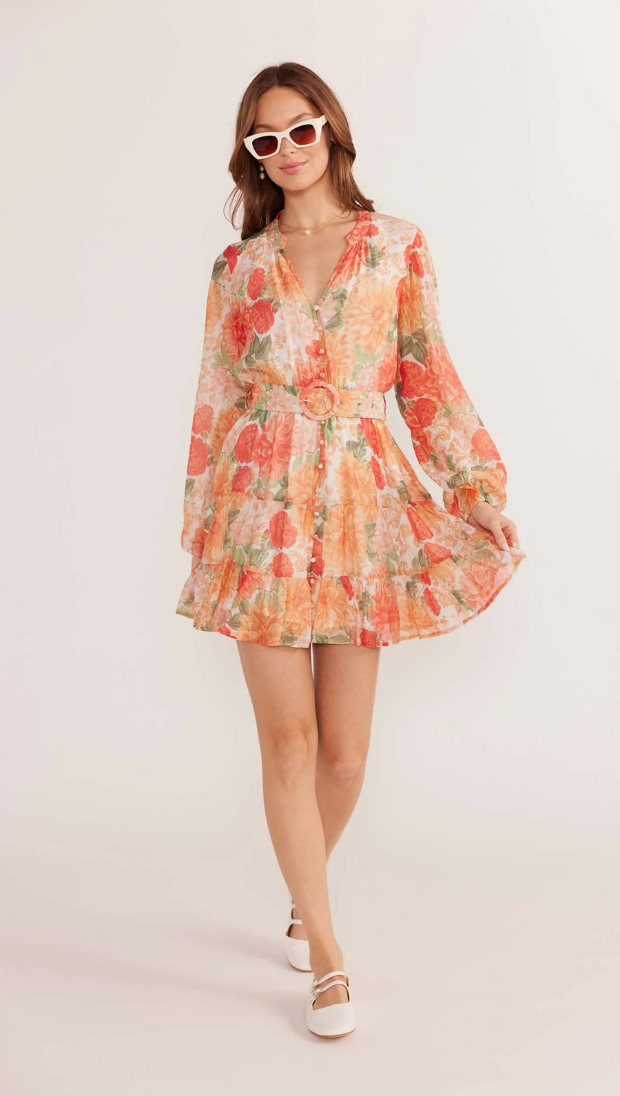 Minkpink  Aida LS Mini Dress - Flora