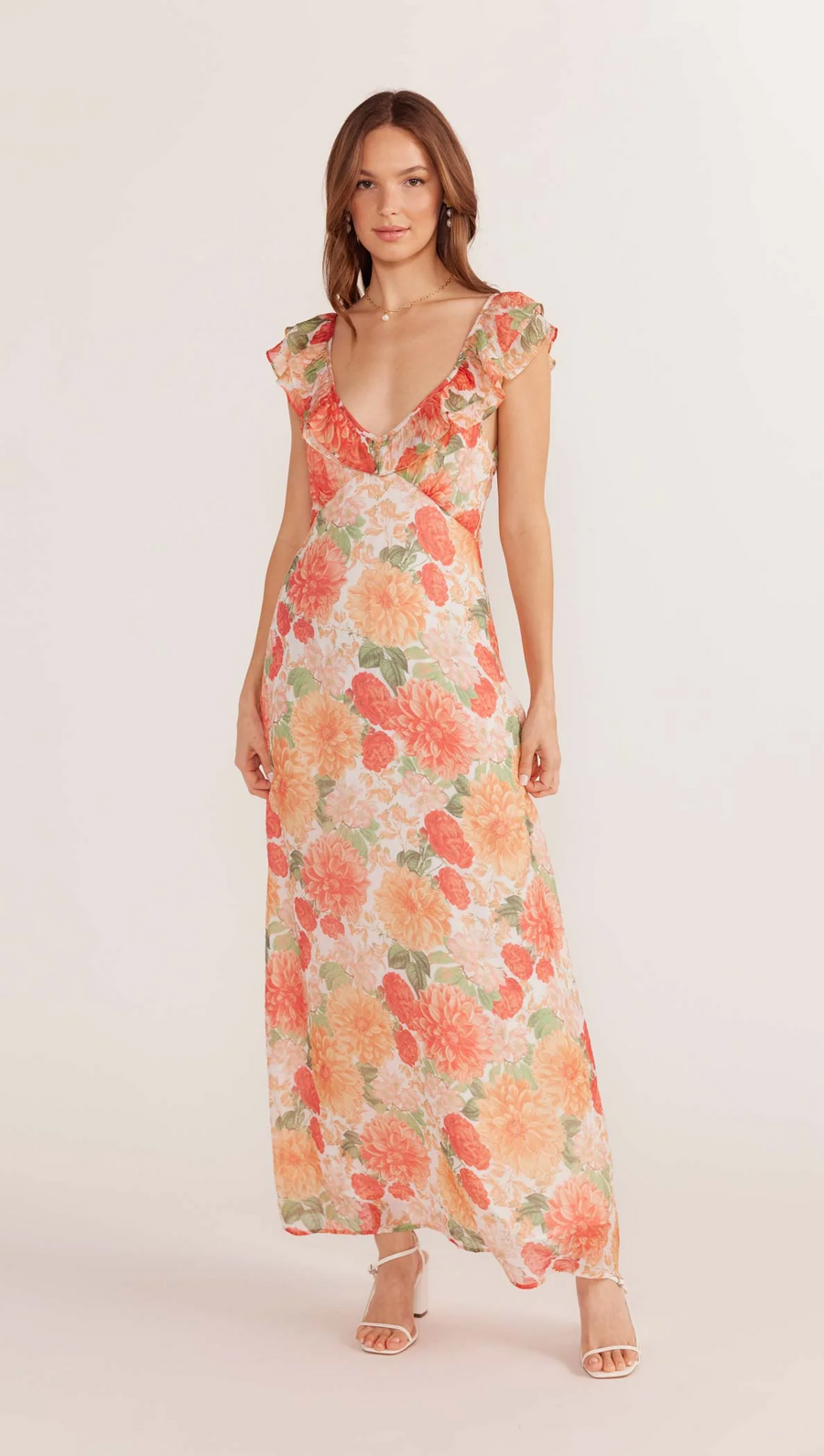 Minkpink Aida Frill Maxi Dress - Flora