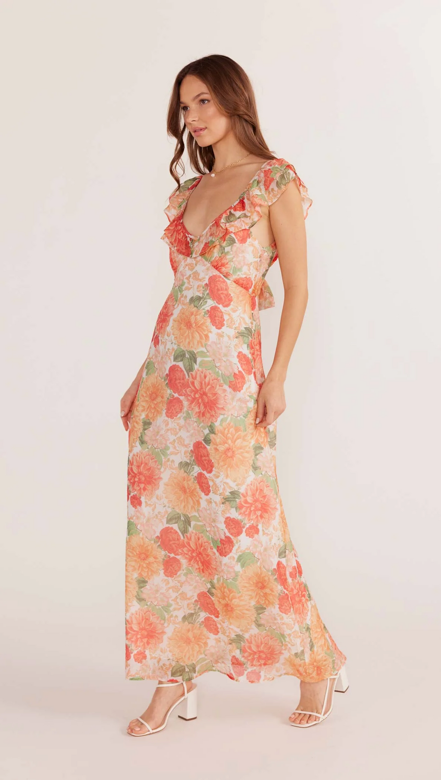 Minkpink Aida Frill Maxi Dress - Flora