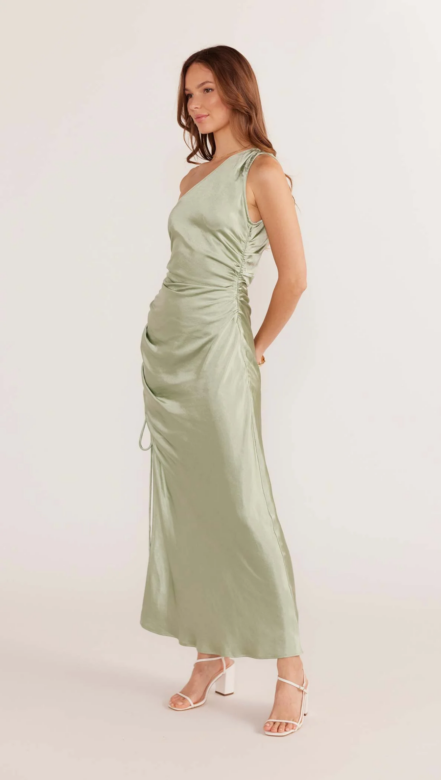 Minkpink Verda One Shoulder Midi Dress - Sage