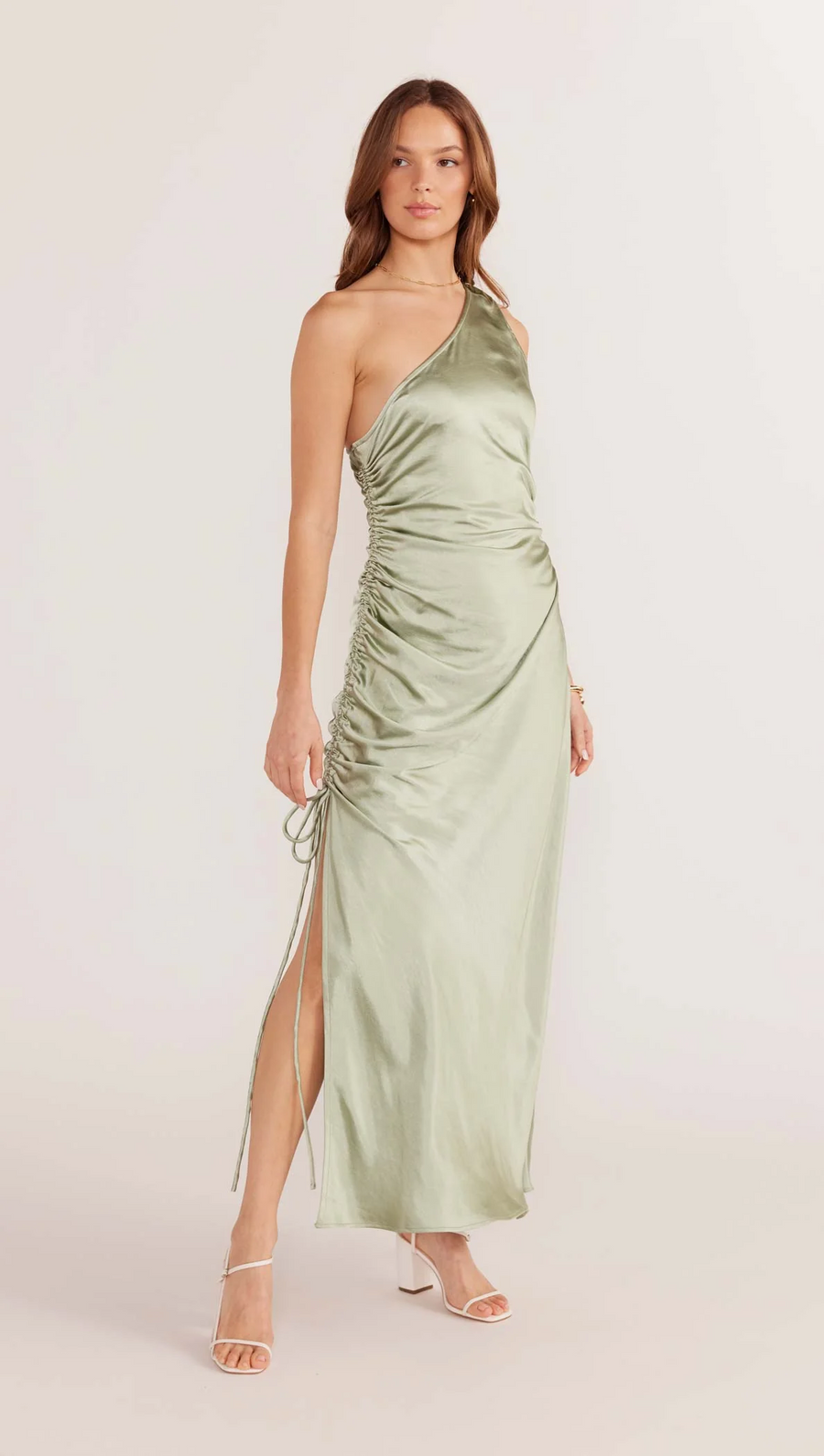 Minkpink Verda One Shoulder Midi Dress - Sage