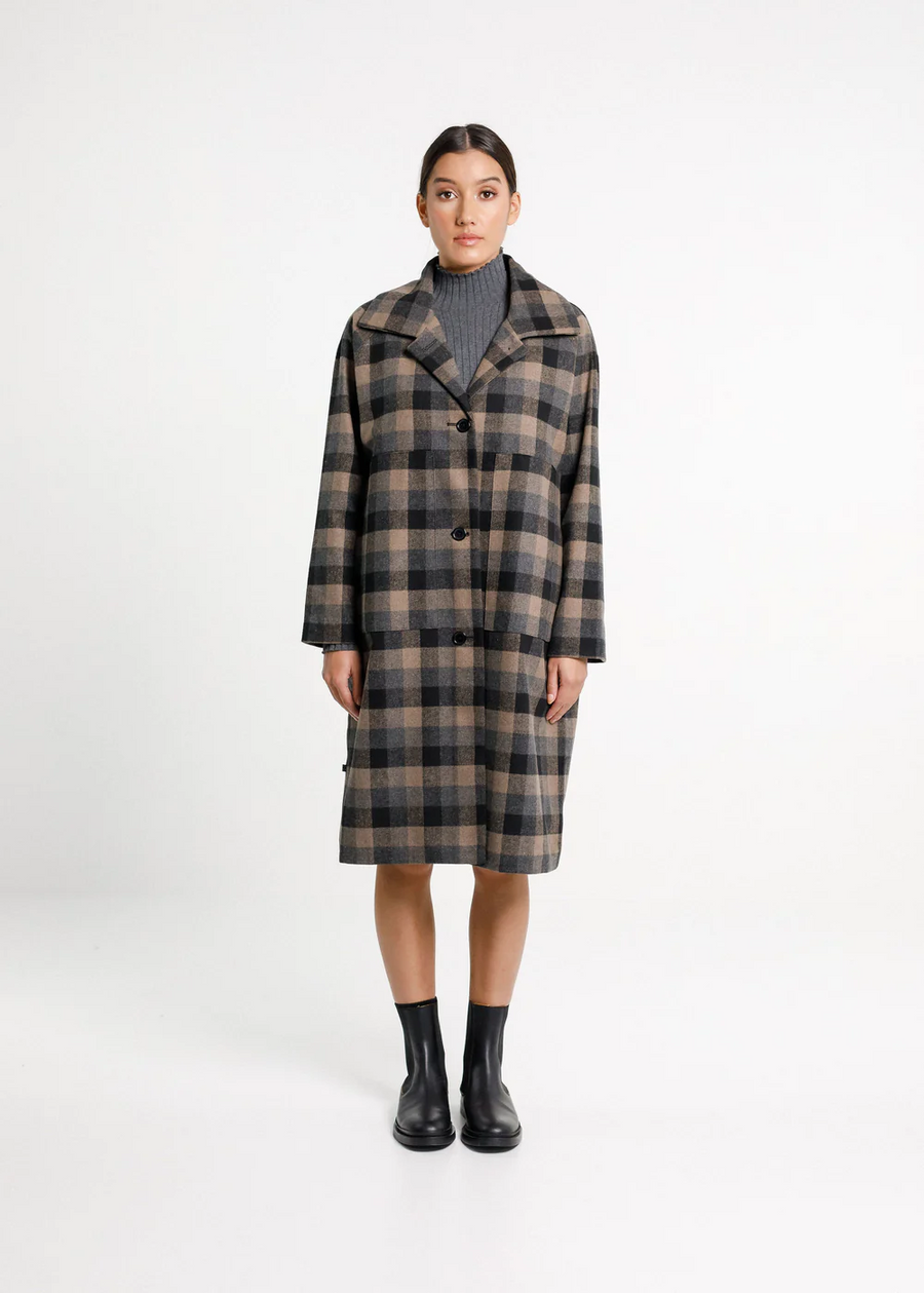 Thing Thing Quinn Coat - Ash Plaid