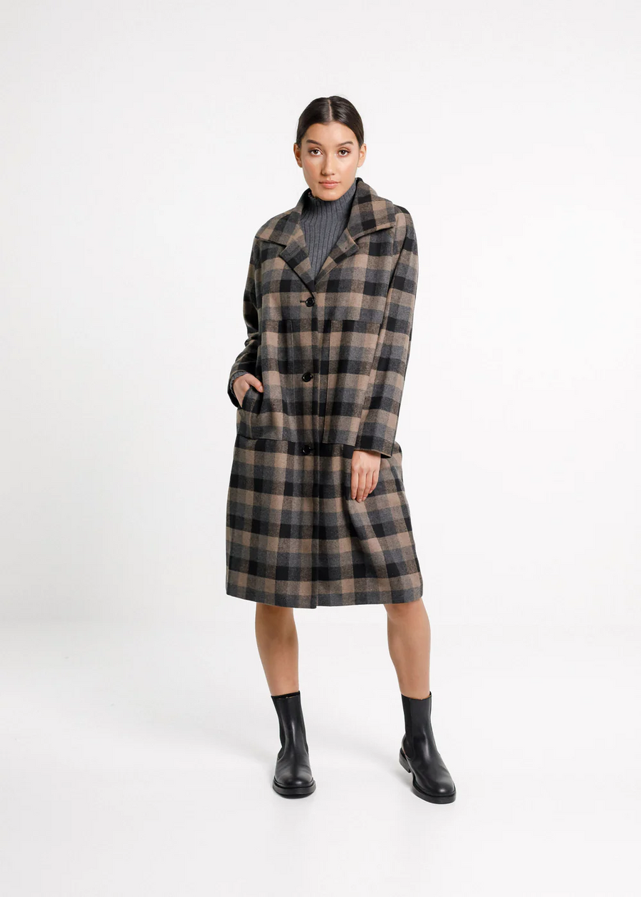 Thing Thing Quinn Coat - Ash Plaid