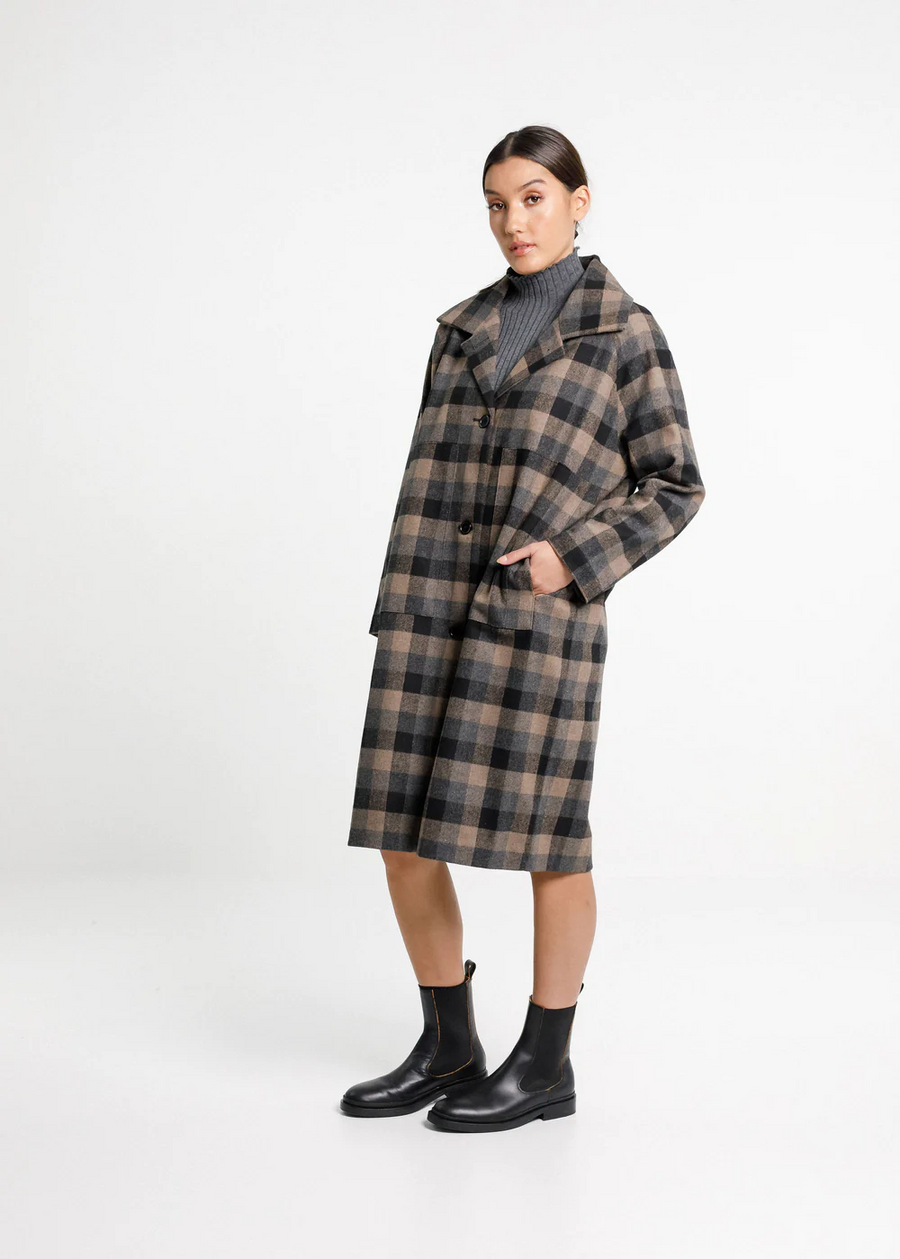 Thing Thing Quinn Coat - Ash Plaid