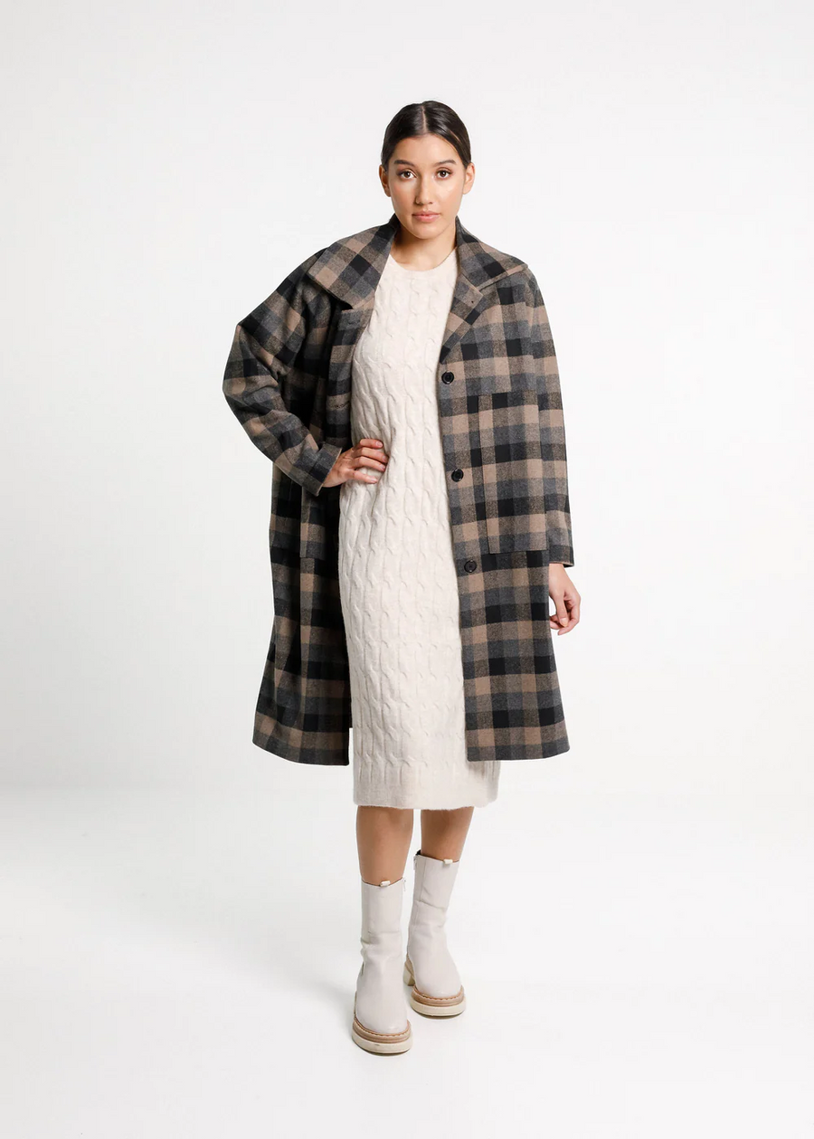 Thing Thing Quinn Coat - Ash Plaid