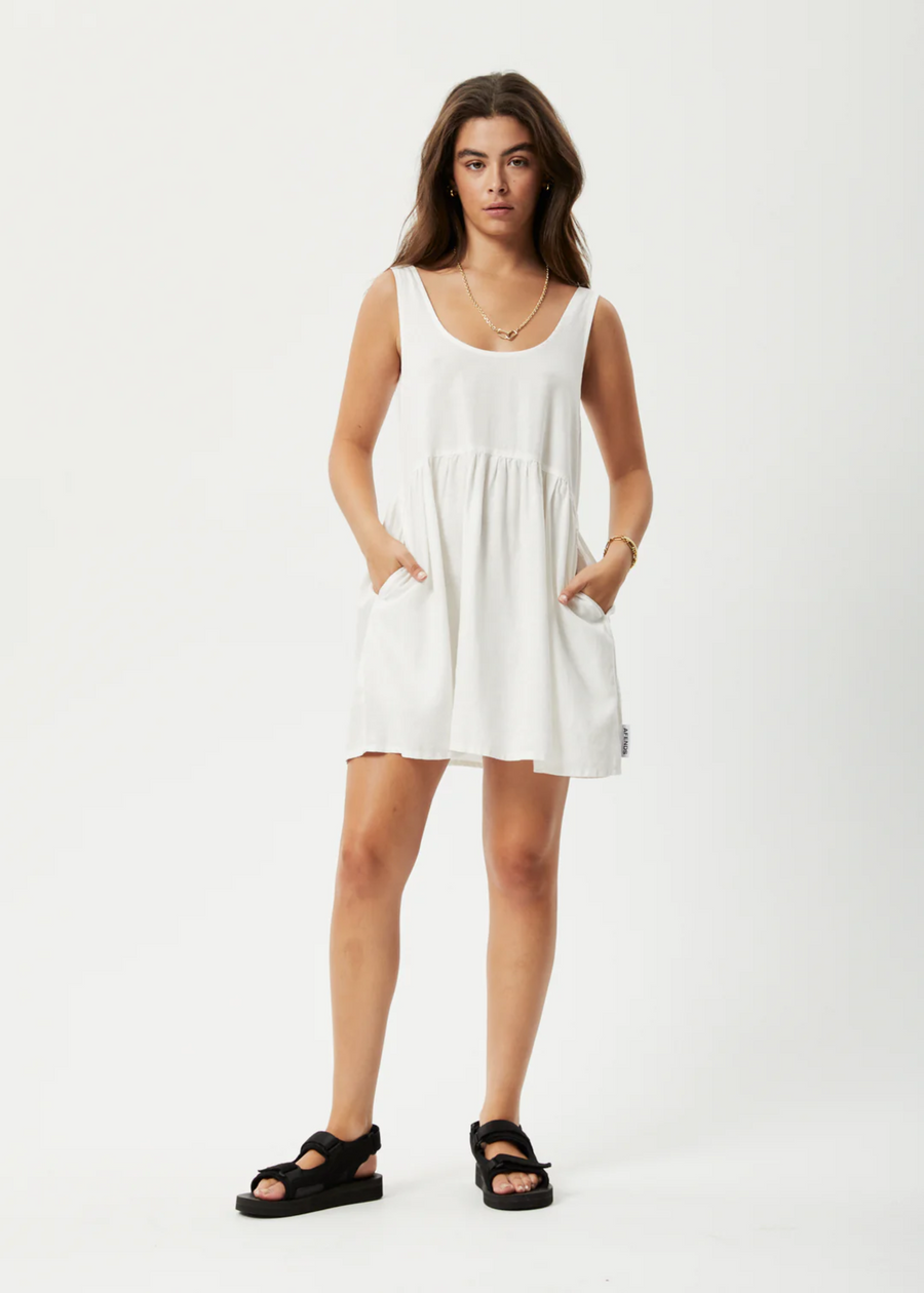 Afends Jesse Hemp Mini Dress - Off White