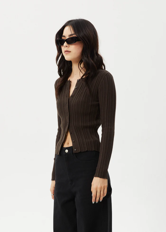 Afends  Landed Knit Cardigan - Coffee