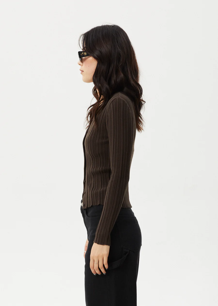 Afends  Landed Knit Cardigan - Coffee